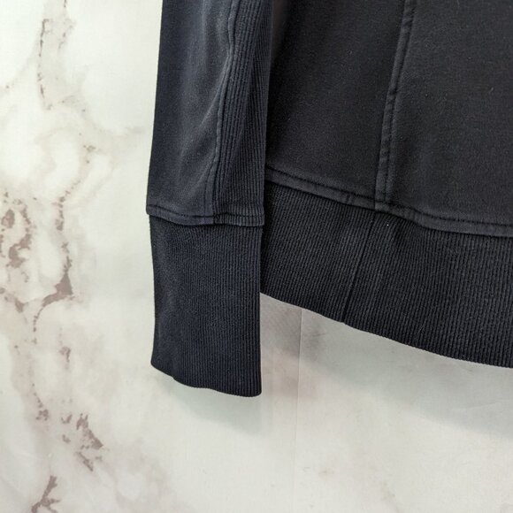 Athleta Jacket Women Medium Black Hoodie Full Zip Fleece Thumb Hole Triumph - Picture 8 of 12